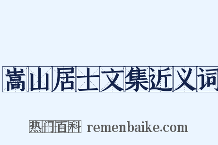 嵩山居士文集近义词是什么意思的图片
